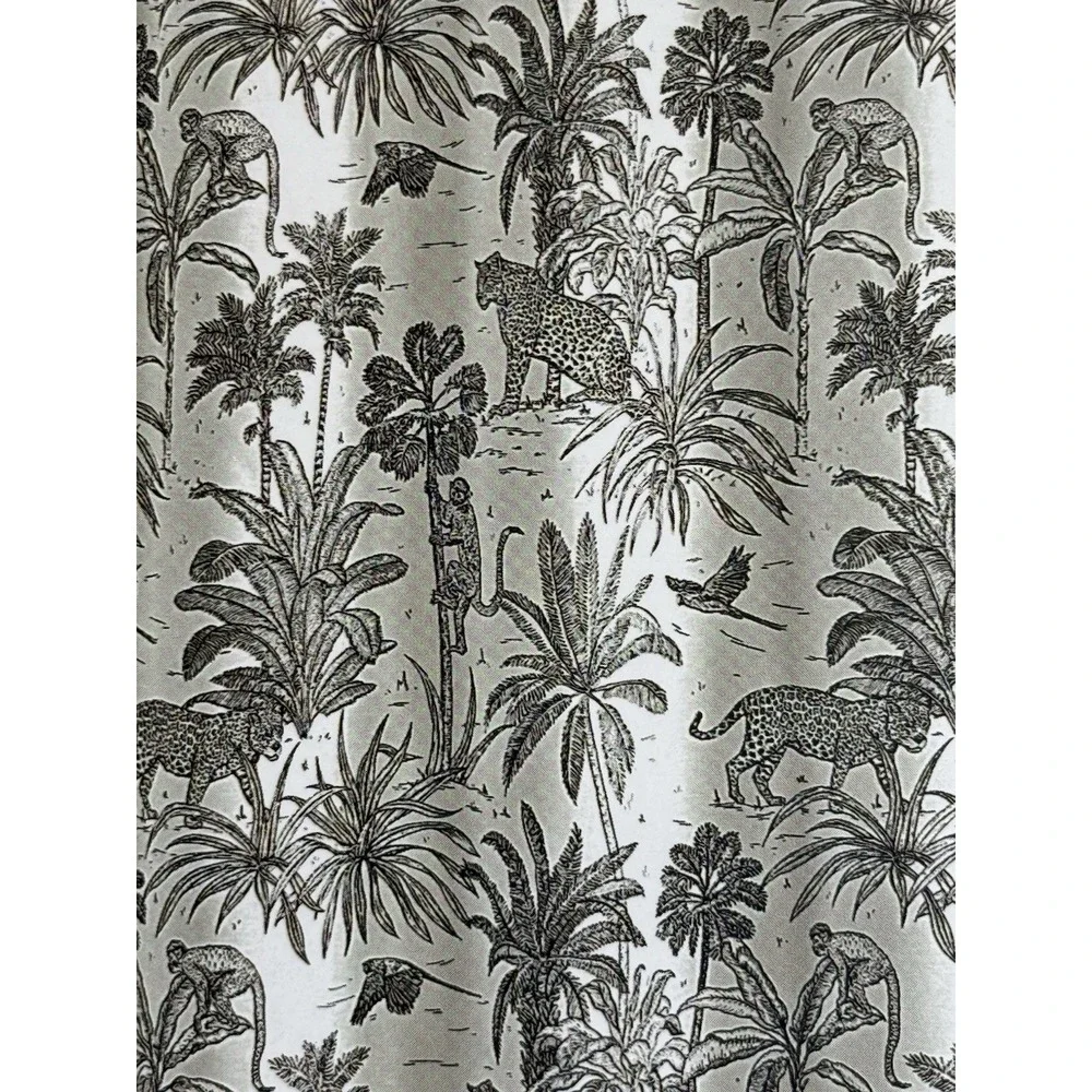 Shabby Chic Cloth Shower Curtain White Black Palms Cheetah Money Tropical72 X 72